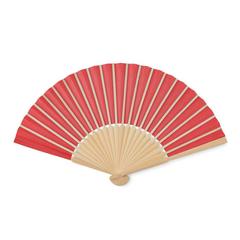 Vue Eventail en bambou - Fanny paper de couleur rouge| Krokrodeal