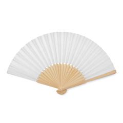 Vue Eventail en bambou - Fanny paper de couleur blanc| Krokrodeal