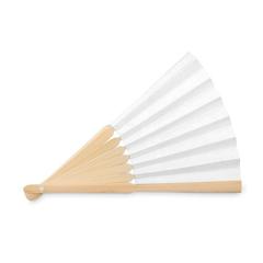 Vue Eventail en bambou - Fanny paper de couleur blanc| Krokrodeal