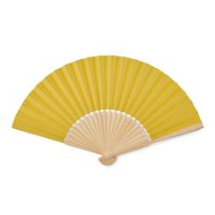 Vue Eventail en bambou - Fanny paper de couleur jaune| Krokrodeal