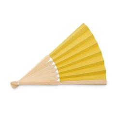 Vue Eventail en bambou - Fanny paper de couleur jaune| Krokrodeal