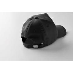 Vue Casquette RPET à 5 pans - Senga de couleur noir| Krokrodeal