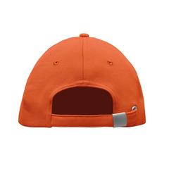 Vue Casquette RPET à 5 pans - Senga de couleur orange| Krokrodeal