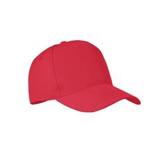 Vue Casquette RPET à 5 pans - Senga de couleur rouge| Krokrodeal