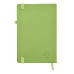 Vue Carnet A5 ligné en PU recyclé - Arpu de couleur vert| Krokrodeal