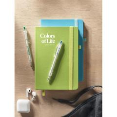 Vue Carnet A5 ligné en PU recyclé - Arpu de couleur vert| Krokrodeal