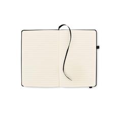 Vue Carnet A5 ligné en PU recyclé - Arpu de couleur noir| Krokrodeal