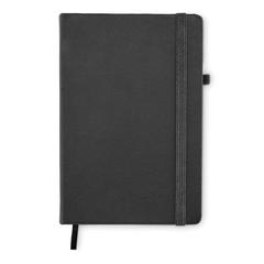 Vue Carnet A5 ligné en PU recyclé - Arpu de couleur noir| Krokrodeal