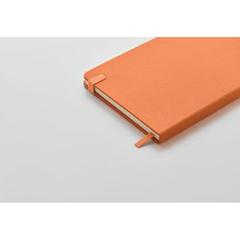 Vue Carnet A5 ligné en PU recyclé - Arpu de couleur orange| Krokrodeal
