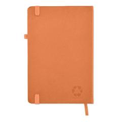 Vue Carnet A5 ligné en PU recyclé - Arpu de couleur orange| Krokrodeal