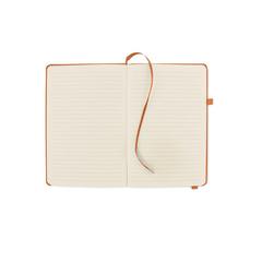 Vue Carnet A5 ligné en PU recyclé - Arpu de couleur orange| Krokrodeal