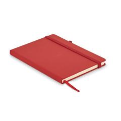 Vue Carnet A5 ligné en PU recyclé - Arpu de couleur rouge| Krokrodeal