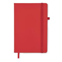Vue Carnet A5 ligné en PU recyclé - Arpu de couleur rouge| Krokrodeal