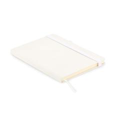 Vue Carnet A5 ligné en PU recyclé - Arpu de couleur blanc| Krokrodeal