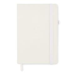 Vue Carnet A5 ligné en PU recyclé - Arpu de couleur blanc| Krokrodeal
