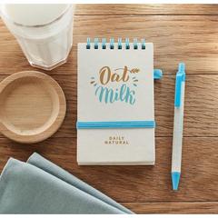 Vue Carnet en carton de lait recyclé - Mito set de couleur bleu| Krokrodeal