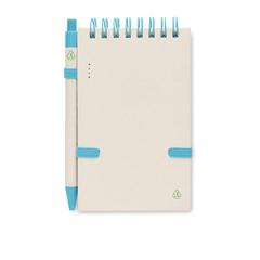 Vue Carnet en carton de lait recyclé - Mito set de couleur bleu| Krokrodeal