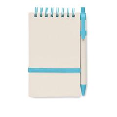 Vue Carnet en carton de lait recyclé - Mito set de couleur bleu| Krokrodeal
