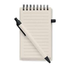 Vue Carnet en carton de lait recyclé - Mito set de couleur noir| Krokrodeal