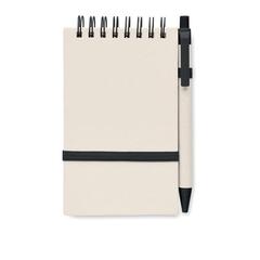 Vue Carnet en carton de lait recyclé - Mito set de couleur noir| Krokrodeal