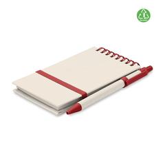 Vue Carnet en carton de lait recyclé - Mito set de couleur rouge| Krokrodeal