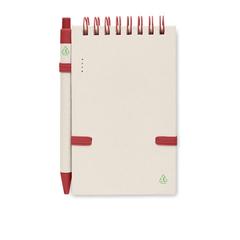 Vue Carnet en carton de lait recyclé - Mito set de couleur rouge| Krokrodeal