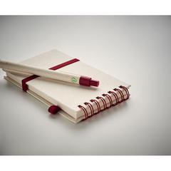 Vue Carnet en carton de lait recyclé - Mito set de couleur rouge| Krokrodeal