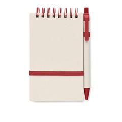 Vue Carnet en carton de lait recyclé - Mito set de couleur rouge| Krokrodeal