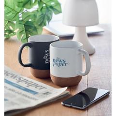 Vue Tasse liège et céramique mate - Matt de couleur blanc| Krokrodeal