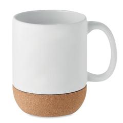 Vue Tasse liège et céramique mate - Matt de couleur blanc| Krokrodeal