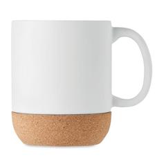 Vue Tasse liège et céramique mate - Matt de couleur blanc| Krokrodeal