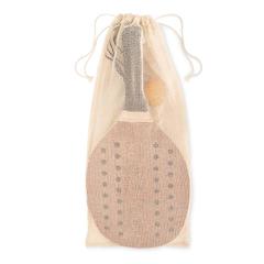 Vue Set beach tennis en bois de ros - Palas de couleur marron| Krokrodeal