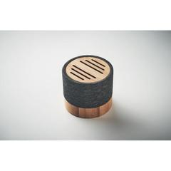 Vue Haut-parleur Bambou RPET - Bool de couleur noir| Krokrodeal
