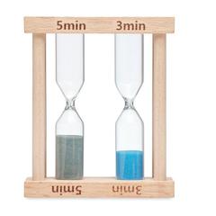 Vue Lot de 2 sabliers en bois - Bi de couleur marron| Krokrodeal