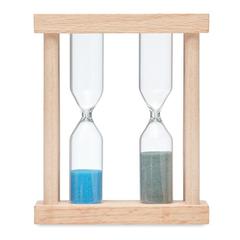 Vue Lot de 2 sabliers en bois - Bi de couleur marron| Krokrodeal