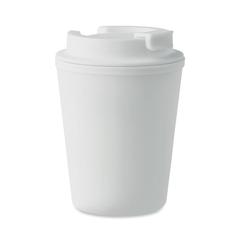 Vue Gobelet en PP recyclé 300 ml - Tridus de couleur blanc| Krokrodeal