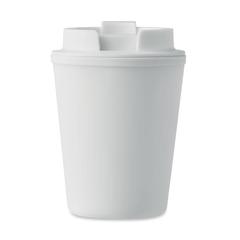 Vue Gobelet en PP recyclé 300 ml - Tridus de couleur blanc| Krokrodeal