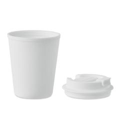 Vue Gobelet en PP recyclé 300 ml - Tridus de couleur blanc| Krokrodeal