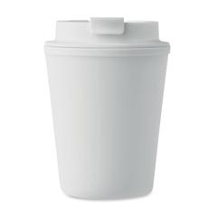 Vue Gobelet en PP recyclé 300 ml - Tridus de couleur blanc| Krokrodeal