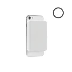 Vue Chargeur sans fil magnétique - Doubletic de couleur blanc| Krokrodeal