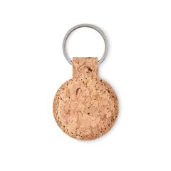 Vue Porte-clés rond en liège - Cincin de couleur marron| Krokrodeal