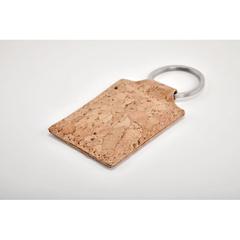 Vue Porte-clés rectangulaire liège - Concon de couleur marron| Krokrodeal