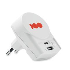 Vue Chargeur Skross Euro USB (AC) - Euro usb charger a/c de couleur blanc| Krokrodeal