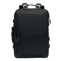 Vue Sac à dos 600D RPET - Sophis de couleur noir| Krokrodeal