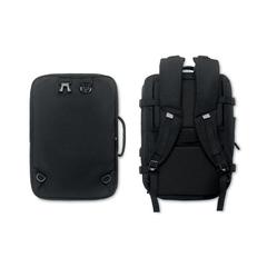 Vue Sac à dos 600D RPET - Sophis de couleur noir| Krokrodeal