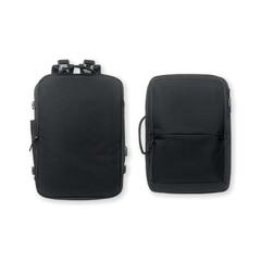 Vue Sac à dos 600D RPET - Sophis de couleur noir| Krokrodeal