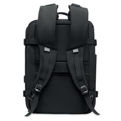 Vue Sac à dos 600D RPET - Sophis de couleur noir| Krokrodeal