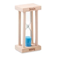 Vue Sablier en bois 3 minutes - Ci de couleur marron| Krokrodeal