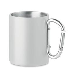Mug en métal anse mousqueton - Arom publicitaire pas cher