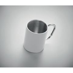 Vue Mug en métal anse mousqueton - Arom de couleur blanc| Krokrodeal